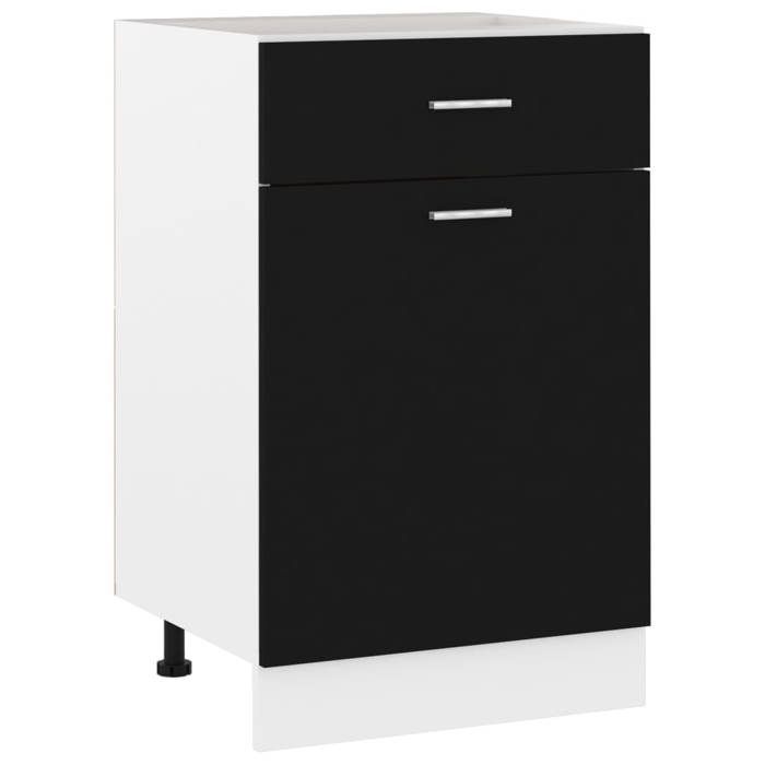 (Noir)Armoire de plancher à tiroirBuffet bas - Espace rangement optimal Lyon Noir 50x46x815 cm 505300