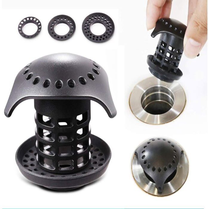 Filtre Bonde Douche Acier Inoxydable Anti-Cheveux – Grille Anti-Colmatage Argent