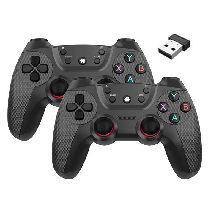 2 manettes sans fil 2,4 GHz, double manette, Plug and Play, compatible PC, Android, 2,4 GHz (bleu lac) - Informatique