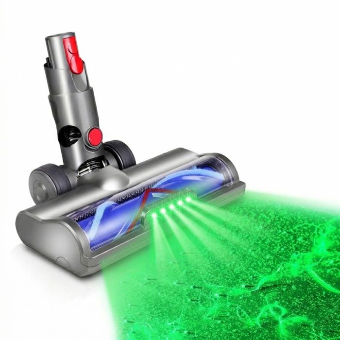 Aspirateur Brosse Sol- BLOSSOM - Compatible Dyson V7/V8/V10/V11/V15 - Lumières LED - Flexible - Bleu