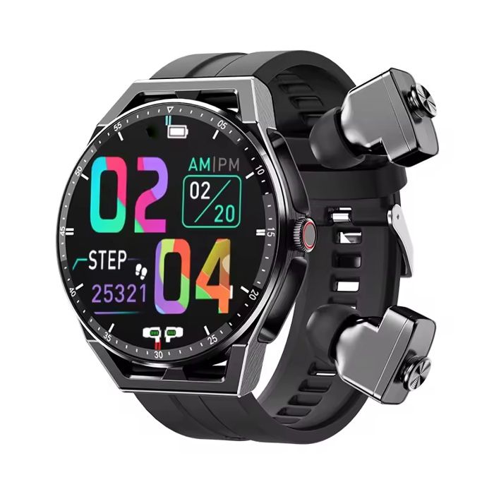 Montre intelligente avec écouteurs intégrés - RNCYN - T20 - Noir - Gel de silice - 240x240 - 3-4 heures dautonomie
