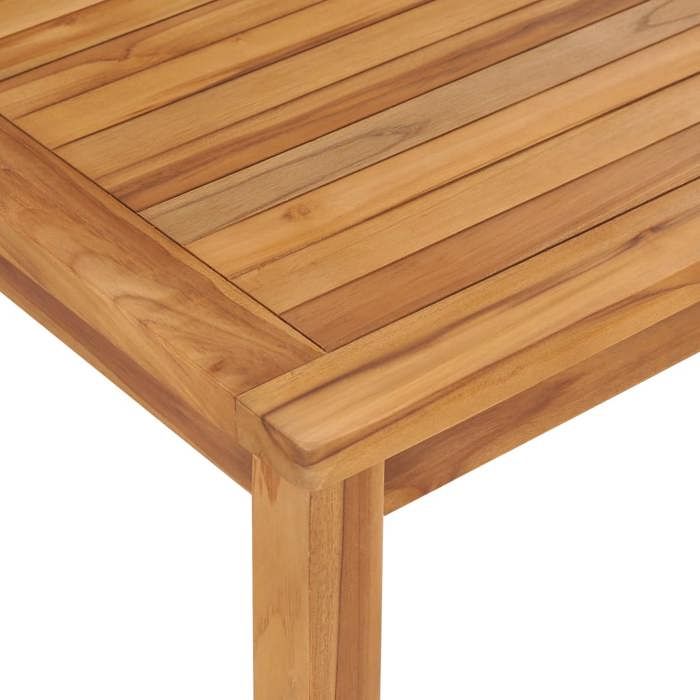Table à dîner de jardin en teck - WIENS - 120x70x77 cm - Bois de teck solide - Finition à base deau