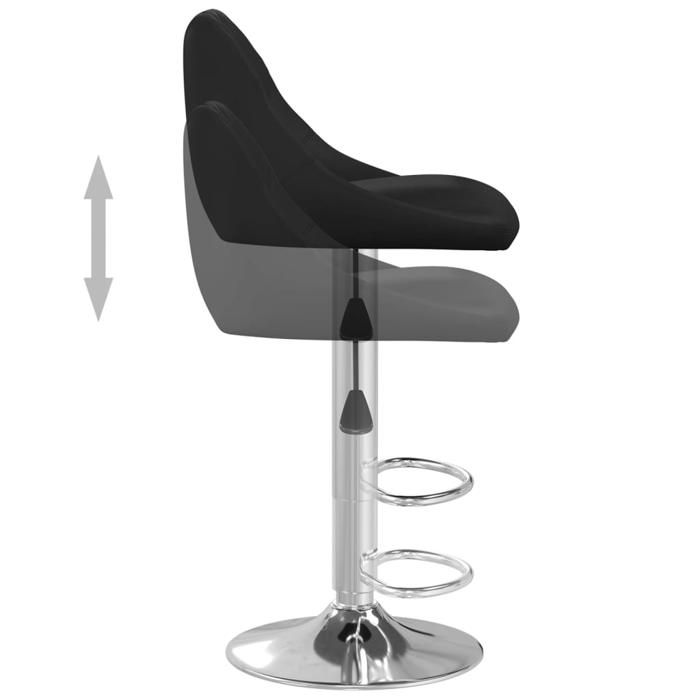 TOP 2026 Tabouret de bar - 1 PC - Pour 1 personne - Noir Similicuir - 44x46x(82-103) cm TT165