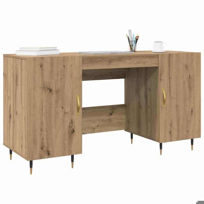 Bureau Beige CLOUD Table à écrire Pour 1 personne chêne artisanal 140x50x75 cm bois dingénierie BBB1089