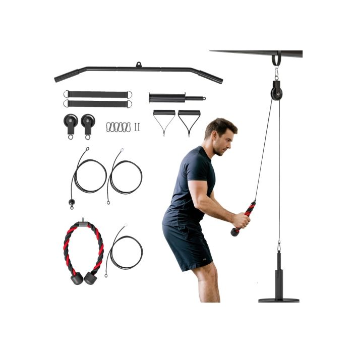 Weight Pulley System Cable Pulley System for Home Gym Cable Machine LAT Pull Down Attachment for Biceps Curl Tricep Arm Workouts