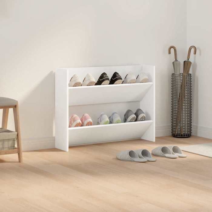Blanc Armoire à chaussures murale 1PC - ZENCORE - Organisateur chaussures - Blanc 80x18x60cm Aggloméré 856859 Blanc Armoire à chaussures murale 1PC - ZENCORE - Organisateur chaussures - Blanc 80x18x60cm Aggloméré 856859