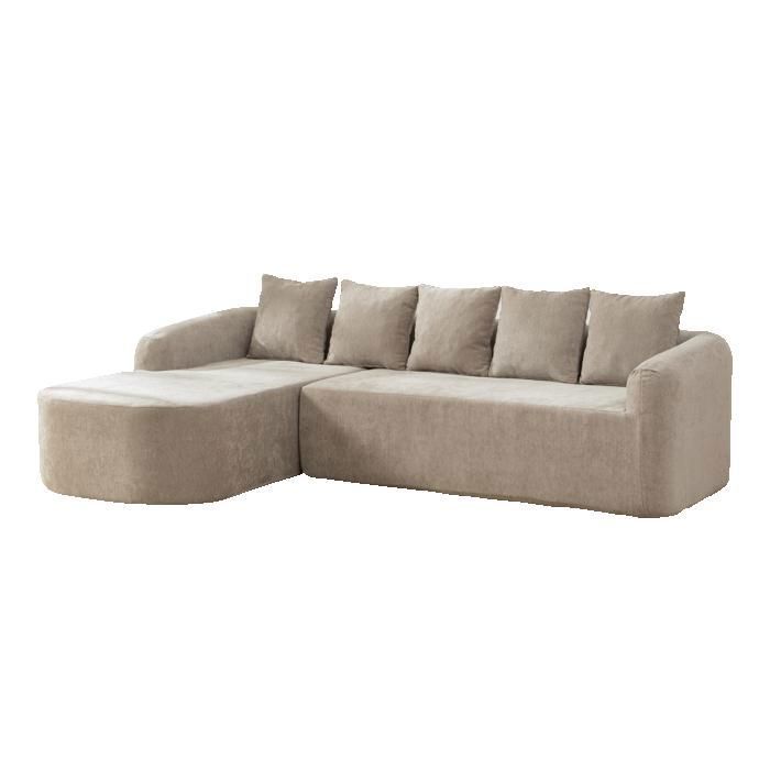 Canapé Modulable 4 Places en Chenille avec Mousse HR 30D - Canapé compressé avec Base Antidérapante - Design Ergonomique - Gris