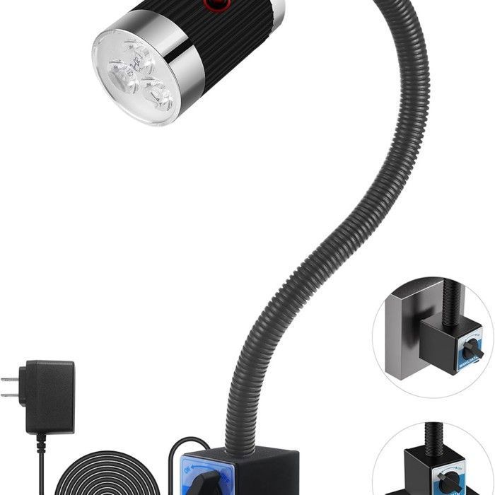 Lampe travail magnétique LED 9W bras flexible col de cygne base magnétique 220V éclairage industriel noir ENEVAOCT Lampe travail magnétique LED 9W bras flexible col de cygne base magnétique 220V éclairage industriel noir ENEVAOCT