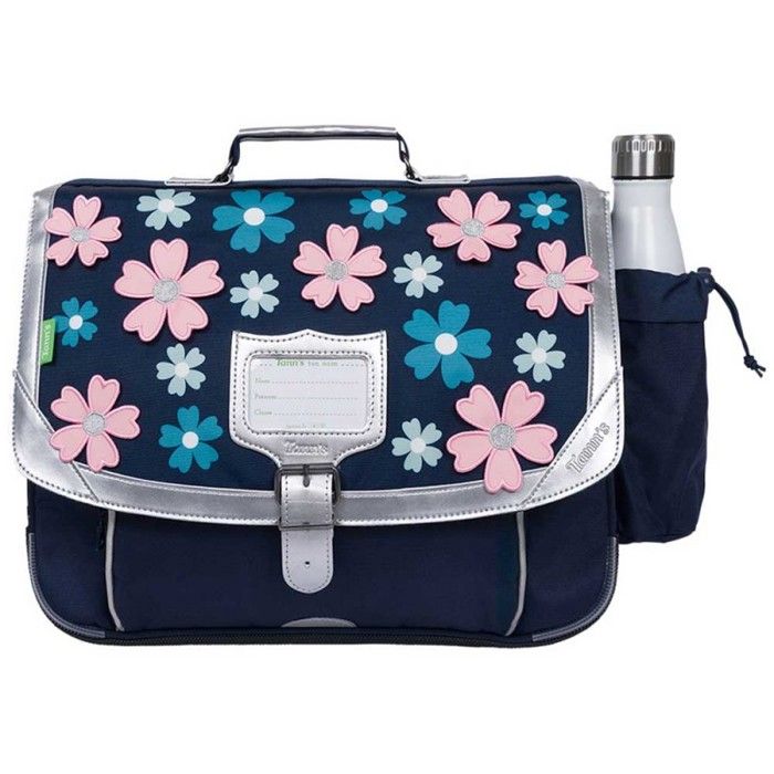 Cartable - TANNS - Hortense - 38x31x15 cm - Matière recyclée (bouteilles) - Poche à gourde amovible