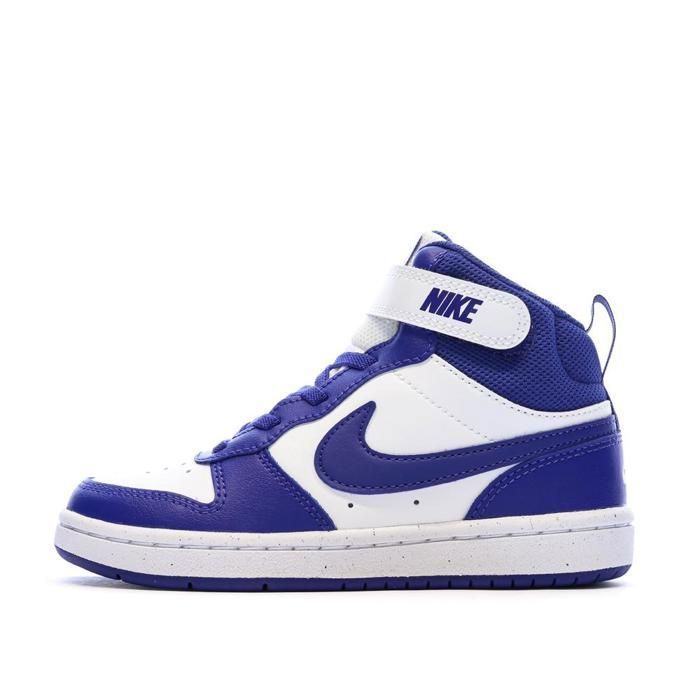 Baskets Blanches/Bleu Garçon Nike Court Borough Mid 2