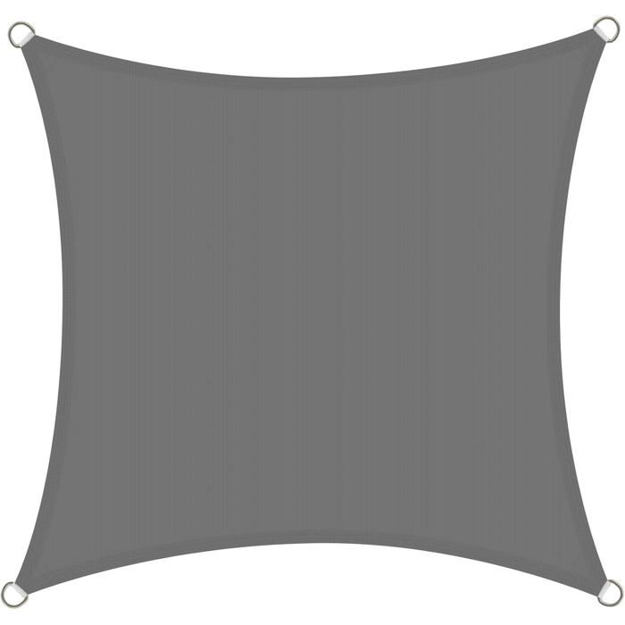 Toile ombrage exterieur 3x3m - Toile dombrage imperméable 2000 - Protection UV - Jardin pergola gris