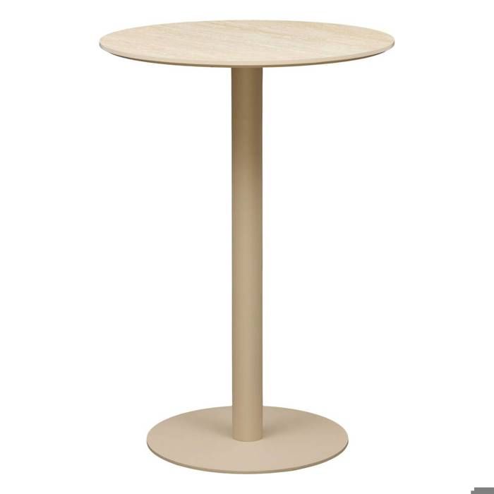 Table de bar Voluto ronde D.70cm beige - Atmosphera Créateur dintérieur