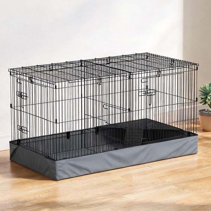 Accessoire De Cage Abri Petit Animal en Acier Noir 121 x 61 x 61 cm - Noir Acier 121 x 61 x 61 cm Ref 12ZAU8