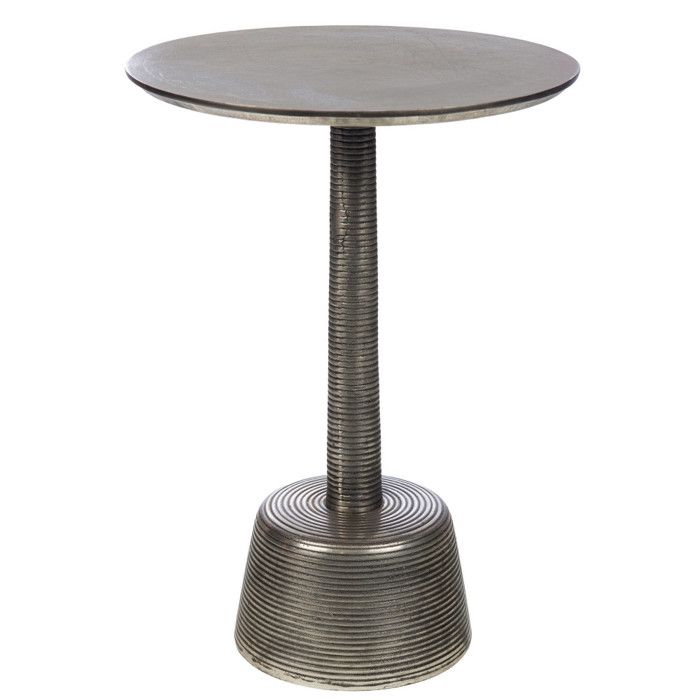 Bout de canapé rond en aluminium noir H57 cm - Amadeus Bout de canapé rond en aluminium noir H57 cm - Amadeus