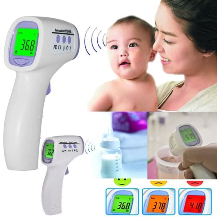 Thermometre Bebe Infrarouge Sans Contact Avec Le Retro Eclairage De Trois Couleurs Cdiscount Puericulture Eveil Bebe