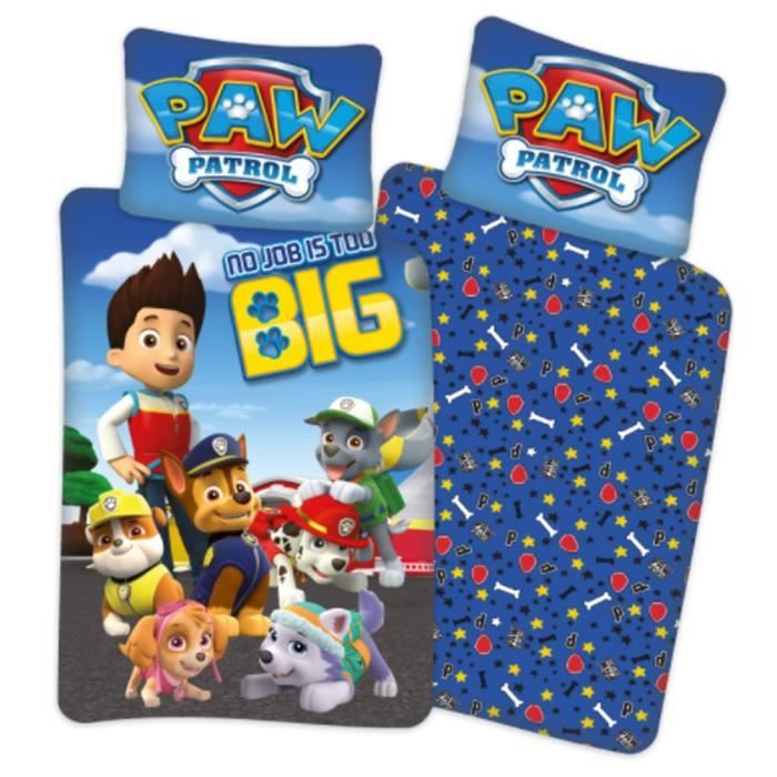 Parure housse de couette Pat Patrouille Squad 140x200 cm et Taie d
