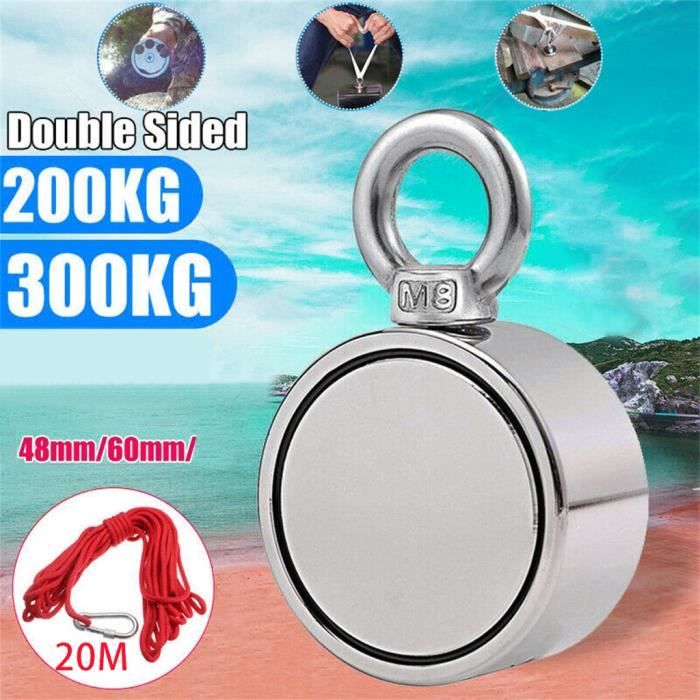 Aimant De Pêche 770kg Double Face - Néodyme 94mm Pour Chasse Au Trésor