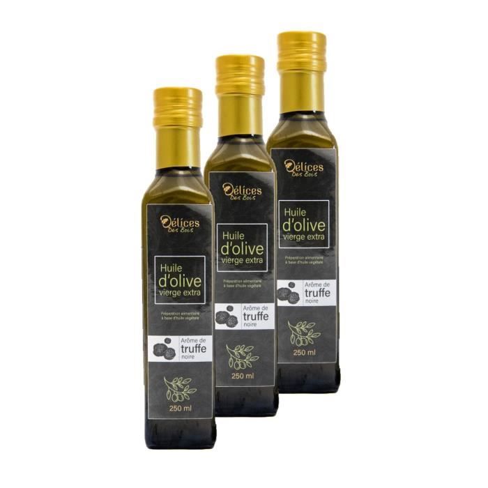 Délices des Bois - Lot 3x Huile d'olive à l'arôme de truffe noire -  Bouteille 250ml - Cdiscount Au quotidien
