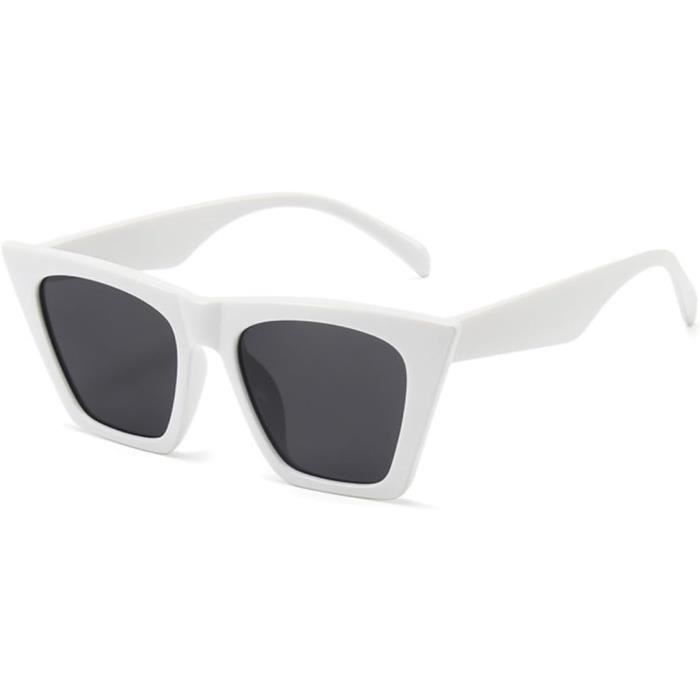 Joopin Lunette de Soleil Œil de Chat Surdimensionnée Femme Miroir Cateye Mode Rétro UV400 Bleu