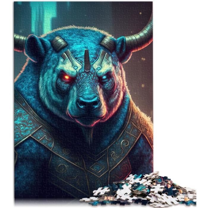 Puzzle en Bois Grosse Tête de Taureau - Puzzles pour Adultes - Puzzles