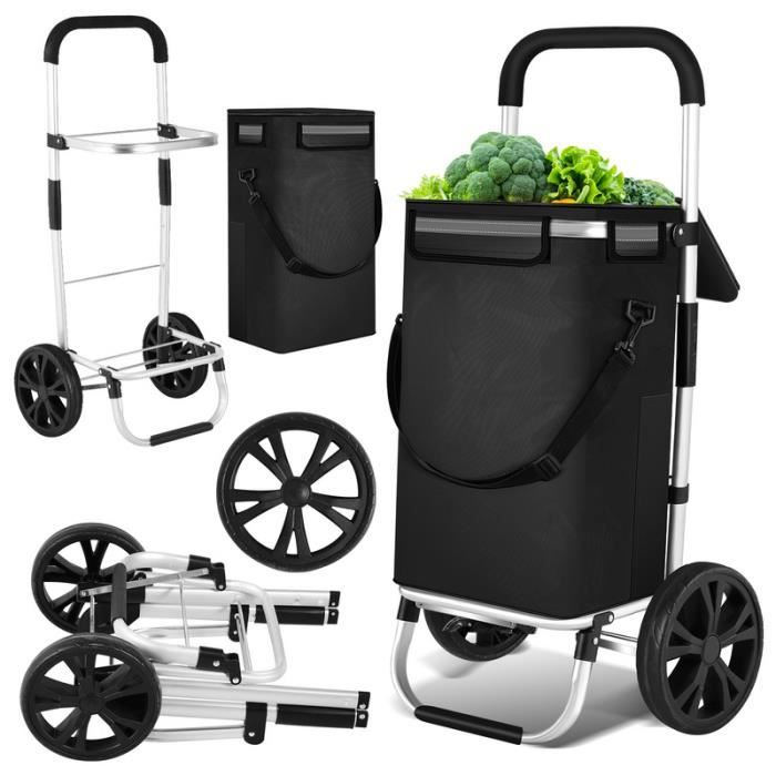 Panier Vélo 2-en-1 MY DUQUE MULTI - Chariot Courses Amovible - 56x42x100cm - Porte Jusqu'à 10kg