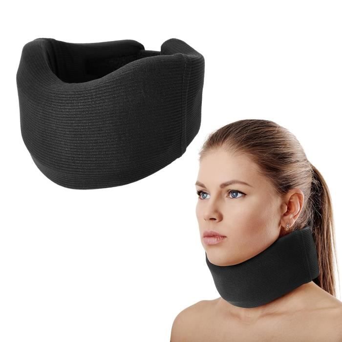 Appui-Tête Pour Siège Auto/Bureau - Coussin Nuque Ergonomique En Mousse Respirante - Noir 30x13cm