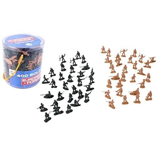 Coffret armée - 400 petits soldats - Marron et vert - 3.5 cm - Pour enfants à partir de 3 ans