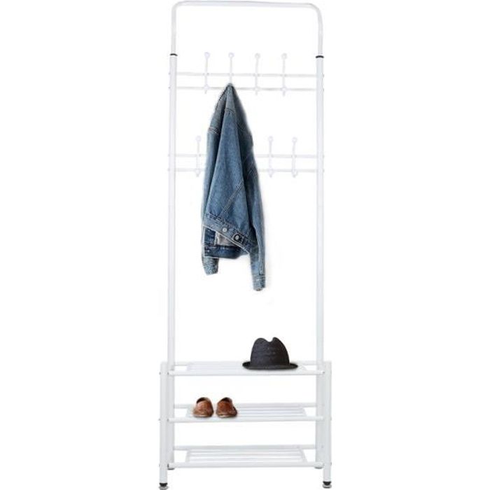 SONGMICS Portant/Penderie à vêtement avec étagères à chaussures, tube