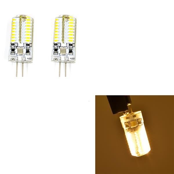 2pcs G4 AC 220V 4W SMD 3014 64LED Lampe Ampoule (Blanc Chaud