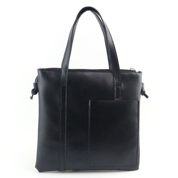 Sac à Main DIRRONA Pour Femme | Sac Bandoulière Élégant En PU Imperméable | Noir | 30x13x22 Cm