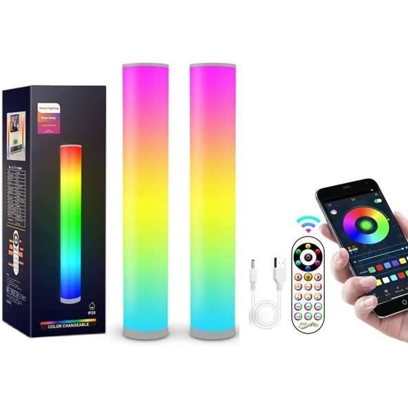 Lampe RGB Lampadaire Avec App Et Télécommande - 16 Millions De Couleurs, Sync Musique, Pour Salon/chambre