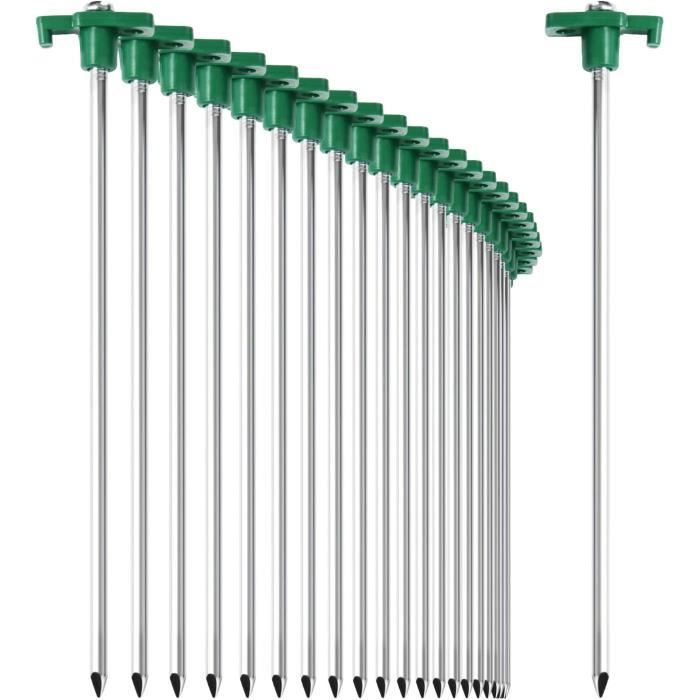 Huiguli Lot de 10 piquets de tente avec sac, sardines stables pour l'extérieur et le camping, accessoires de tente, piquets de camping pour sol dur, forêt, prairies Huiguli Lot de 10 piquets de tente avec sac, sardines stables pour l'extérieur et le camping, accessoires de tente, piquets de camping pour sol dur, forêt, prairies