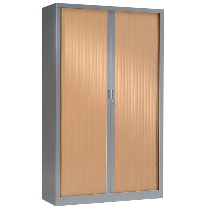 Armoire Monobloc H198xl100xp43 Cm 4 Tablettes Alu Rideaux Hetre Achat Vente Meuble Classement Armoire Monobloc H198xl100x Soldes Sur Cdiscount Des Le 20 Janvier Cdiscount