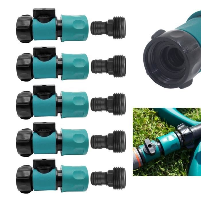 Les adaptateurs rapides en plastique de tuyau de jardin avec le mâle et