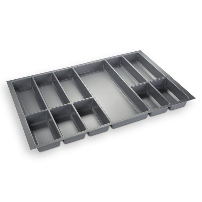 ORGA-BOX IV UNIVERSAL Bac à Couverts Gris Argenté 726 Mm - Tiroir 80 Cm Découpe Possible