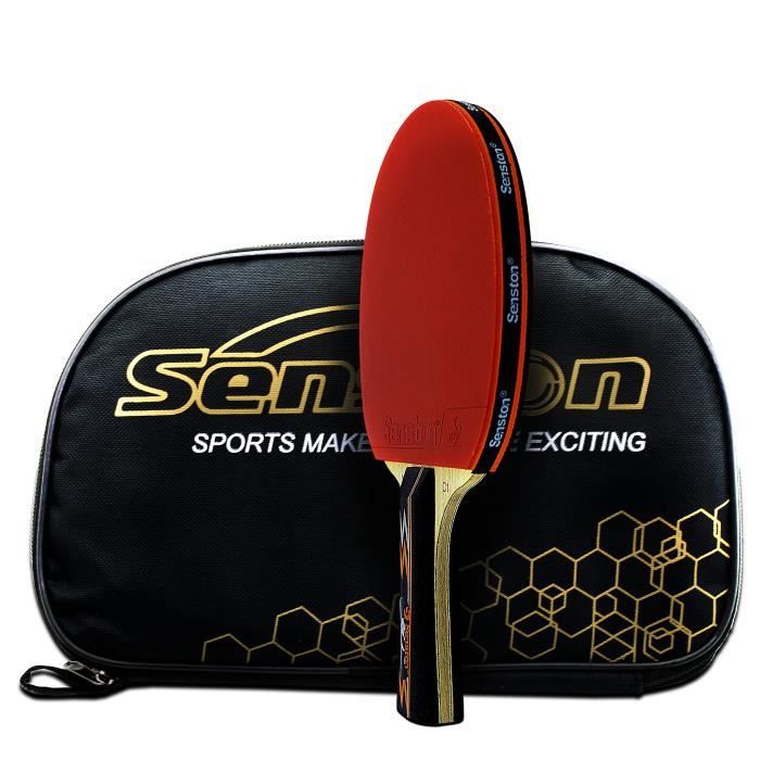 Senston Ensemble de Raquettes de Tennis de Table 4 Joueurs avec /étui de Transport 4 Raquettes de Tennis de Table et 6 balles de ping-Pong Jeu avanc/é interm/édiaire