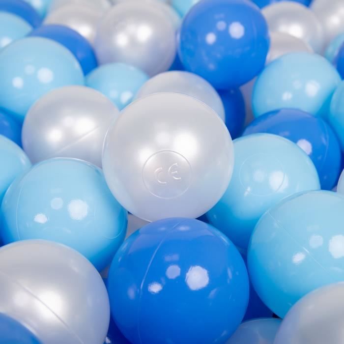 KiddyMoon 100 /∅ 7Cm Balles Color/ées Plastique pour Piscine Enfant B/éb/é Fabriqu/é en EU Baby Blue//Bleu//Perle