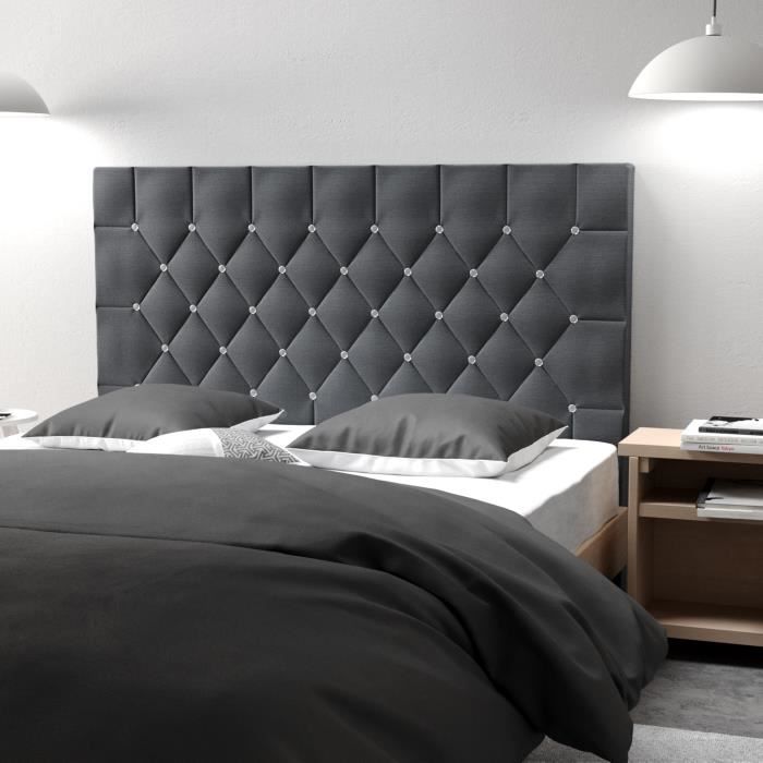 Tete De Lit Bois Gris Anthracite