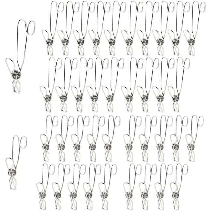 Lot 40 Pinces Cintres Rotatives 360° Inox Noir – Anti-Dérapantes Pour Chaussettes, Gants, Foulards, Serviettes