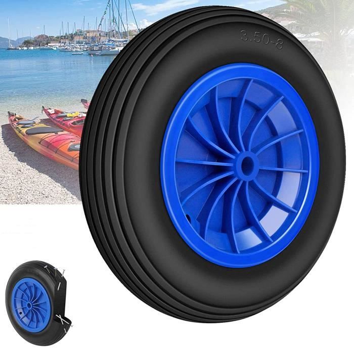 Roues De Brouette Anti-crevaison - Lot De 2 - 360x80mm - Charge 80kg - Caoutchouc PU