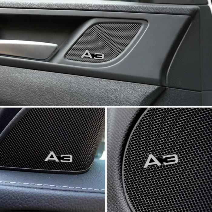 Accessoires auto intérieurs,Autocollants 3D en aluminium, 4 pièces, pour  AUDI A4 8V 8P 8L A4L A3 A6 A7 A8 - Type 4PCS For AUDI A3 - Cdiscount Auto