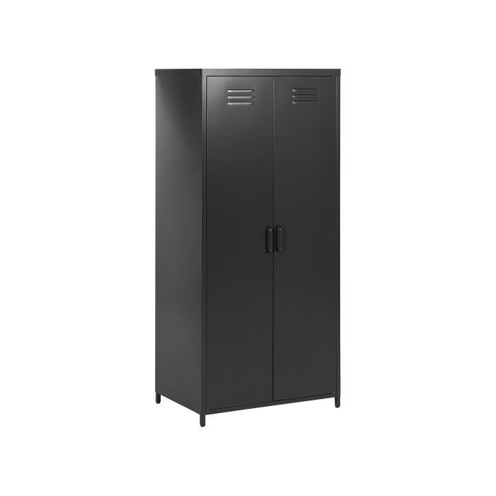 Armoire en métal noir à 2 portes - BELIANI - VARNA - Style Scandinave Moderne - Hauteur 171cm