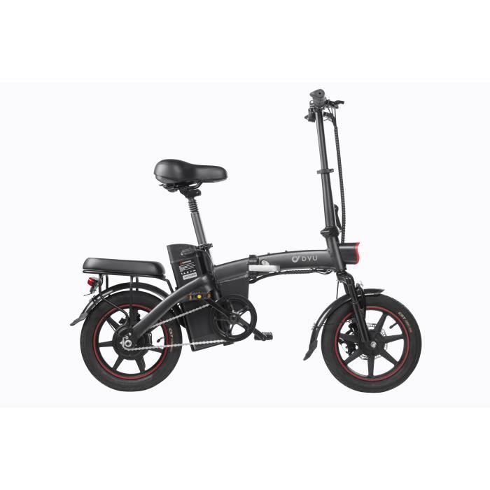 Vélo électrique DYU A5 Noir vélo électrique intelligent 14 pouces 350W 7.5Ah 48V détachable