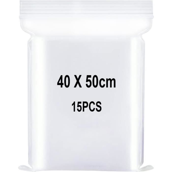 Sacs Plastique Transparents Refermables, Sachet Zip Réutilisable - Résistants Et Durables – Sacs