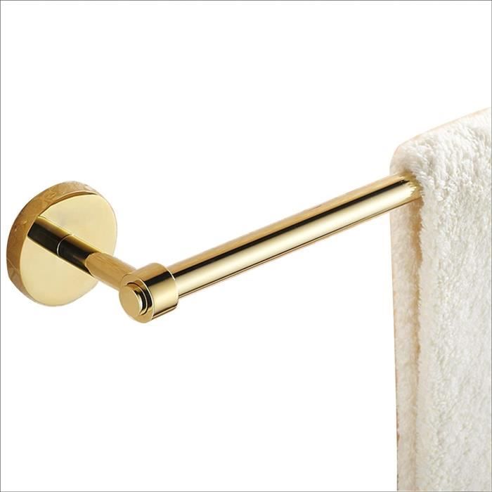 DURAVIT - Barre porte-serviettes murale en Laiton, fixation à vis ou adhésive - Or poli - 61x7