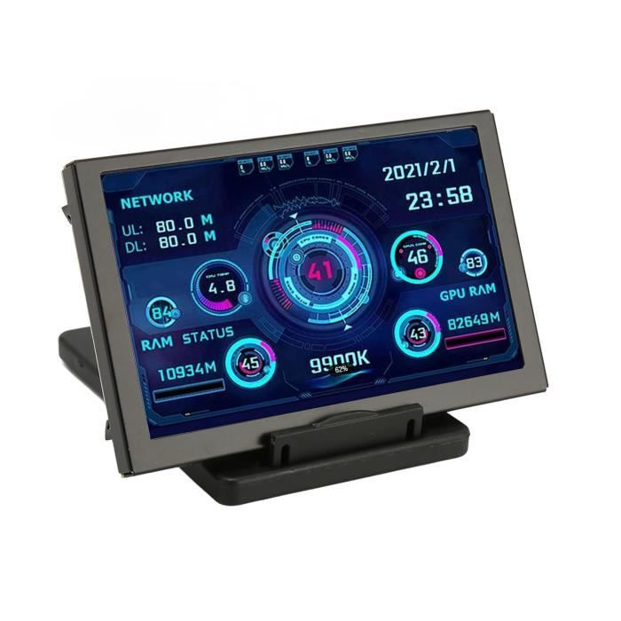 Mini Ecran Usb Mini Écran Usb Ips Moniteur De Température D'Ordinateur, 5 Pouces Ips ...