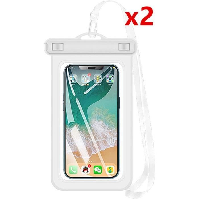 Lot de 2 Pochette Etanche pour Téléphone iPhone Xiaomi Redmi Samsung OPPO  Huawei Sony - Protection Universelle - Cdiscount Téléphonie