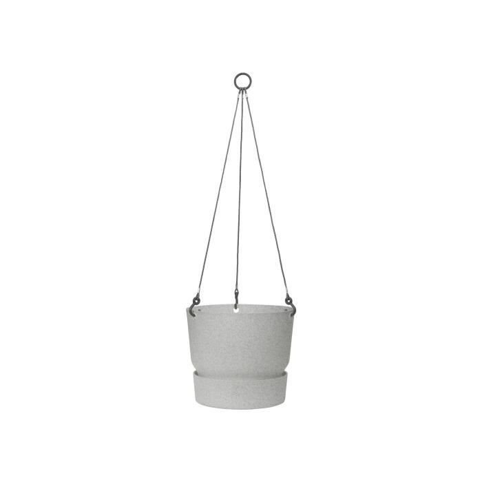 ELHO Pot de fleurs à suspendre Greenville 24 - Extérieur - Ø 23,9 x H 20,3 cm - Gris béton vivant
