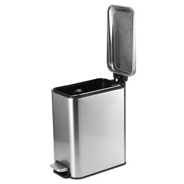 Poubelle En Acier Inoxydable 9 L - Avec Anneau De Fixation Sac - Pour Cuisine Ou Salle De Bain - Couleur Or