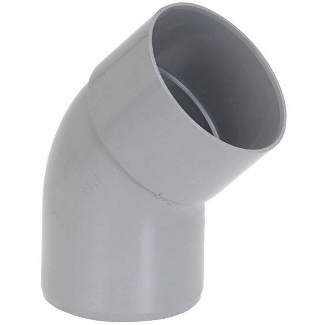 Coude PVC mâle femelle 45° - GIRPI - D : 100 mm - Plastique - Synthétique - Blanc